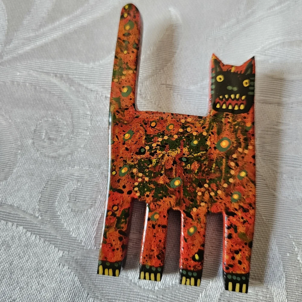 Vintage Mark Soppeland 1996 Scary Cat Artisan Brooch - Picture 6 of 13
